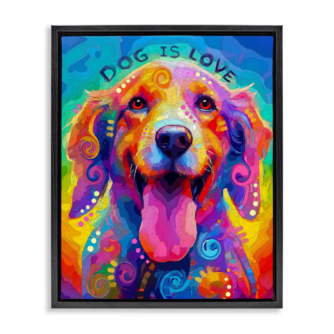 Stupell Industries Dog Is Love Swirled Pattern Floating Frame, design by Dean Russo- Evolution Collection